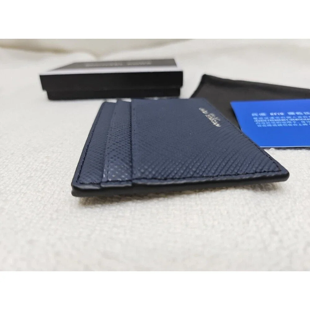 MK MICHAEL KORS Men's Jet Set Signature Navy Blue RFID Blocking Card Wallet New